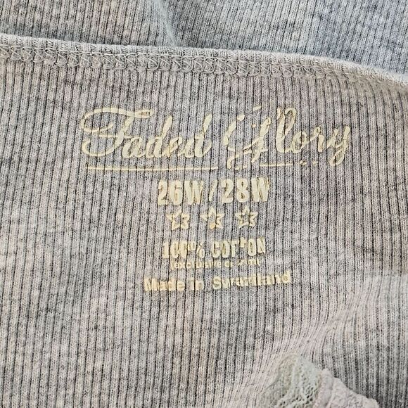 Faded Glory - T-Shirt Lace Trim Basics - Plus Size 26/28 W - Gray - 100% Cotton - Picture 8 of 8